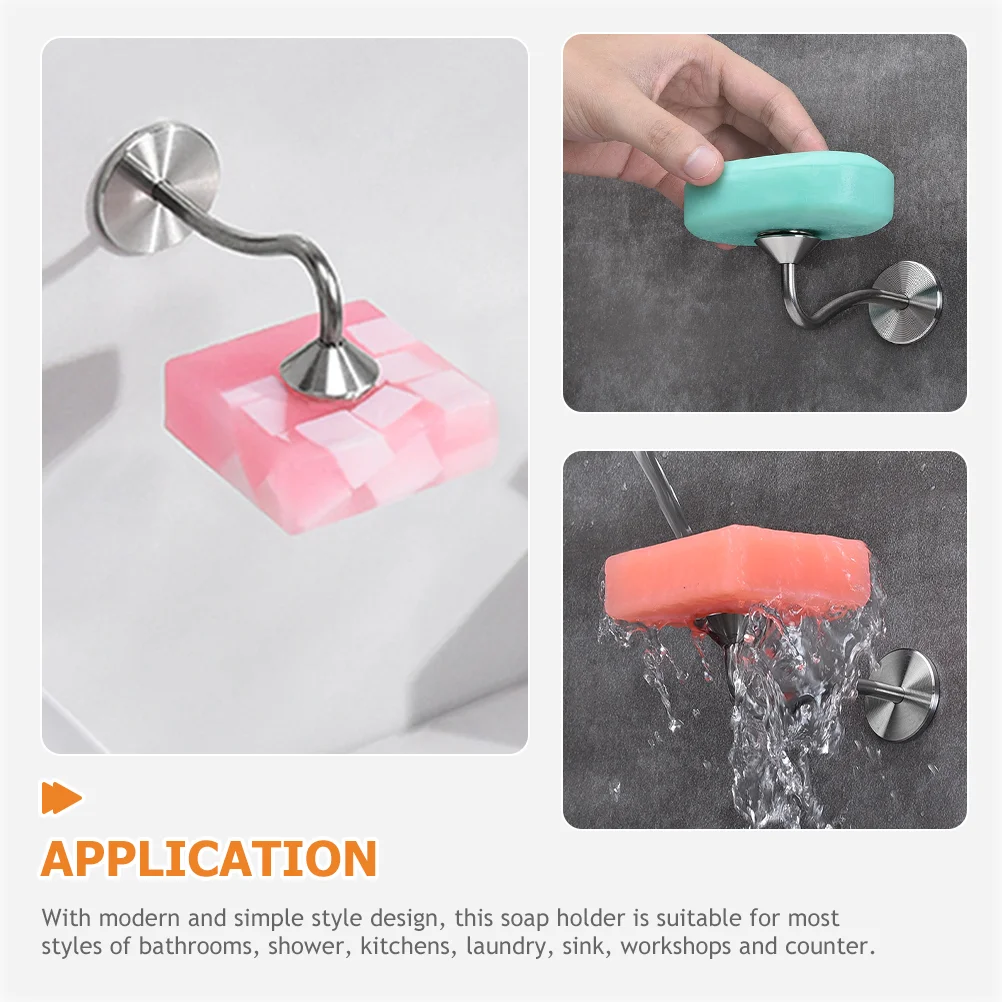 Stainless Steel Soap Holder Kitchen Earring Support Dispenser Magnetic Wall Stand With suction cup Dish