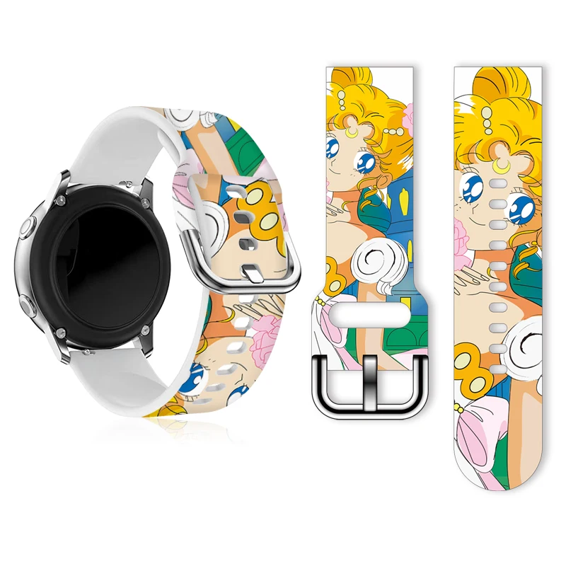 20mm Strap for Samsung Galaxy Watch 6/5 40mm 44mm 4Classic 42mm Anime Printed Band 22mm Watchband for 5Pro Replaceable Bracelet