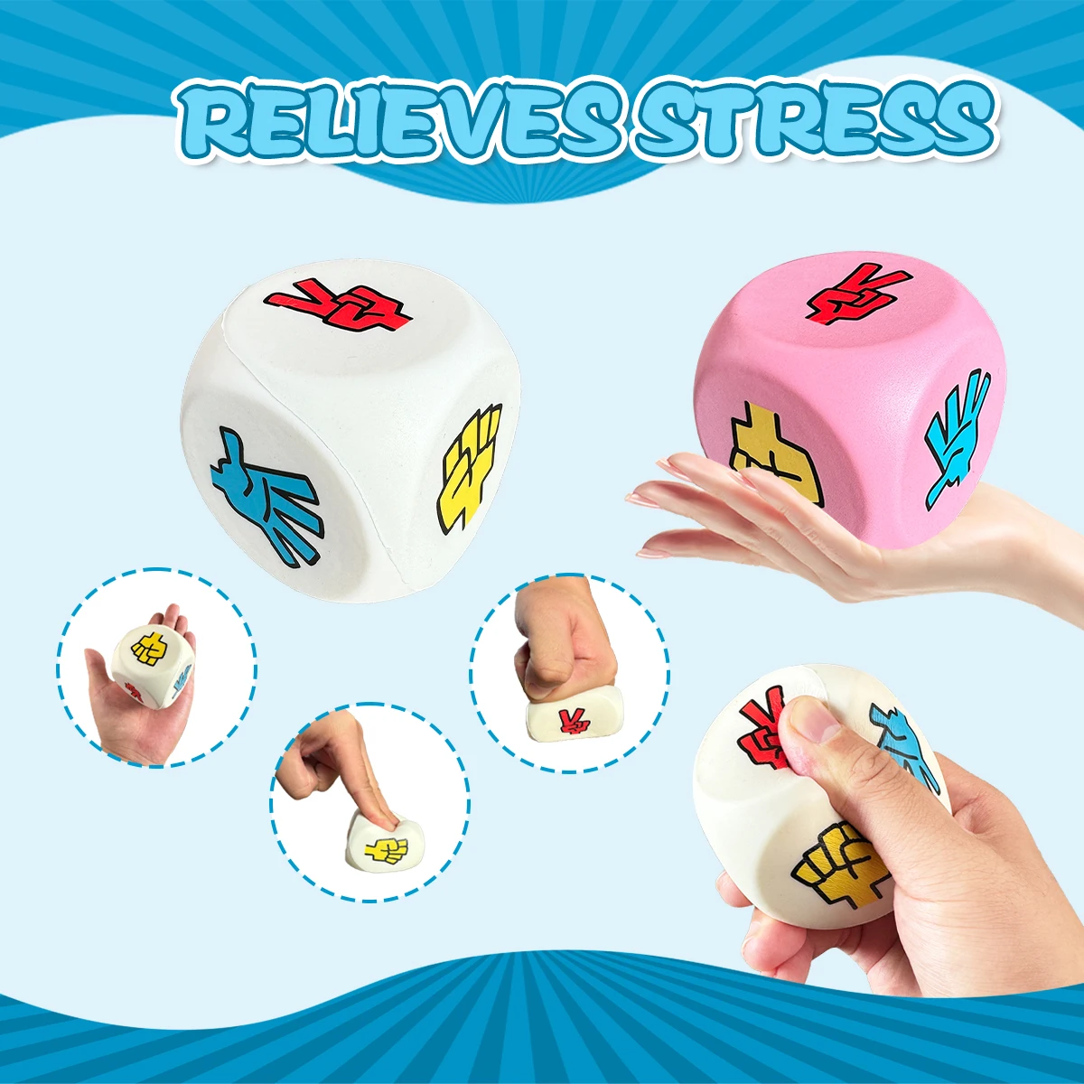 3pc 2,36in Schaum Würfel Spaß Gefüllt Würfel Pädagogisches Spielzeug Kawaii Riesen Würfel Dekorative Eva Schaum Jumbo Würfel Große quadratische Gebäude Bl