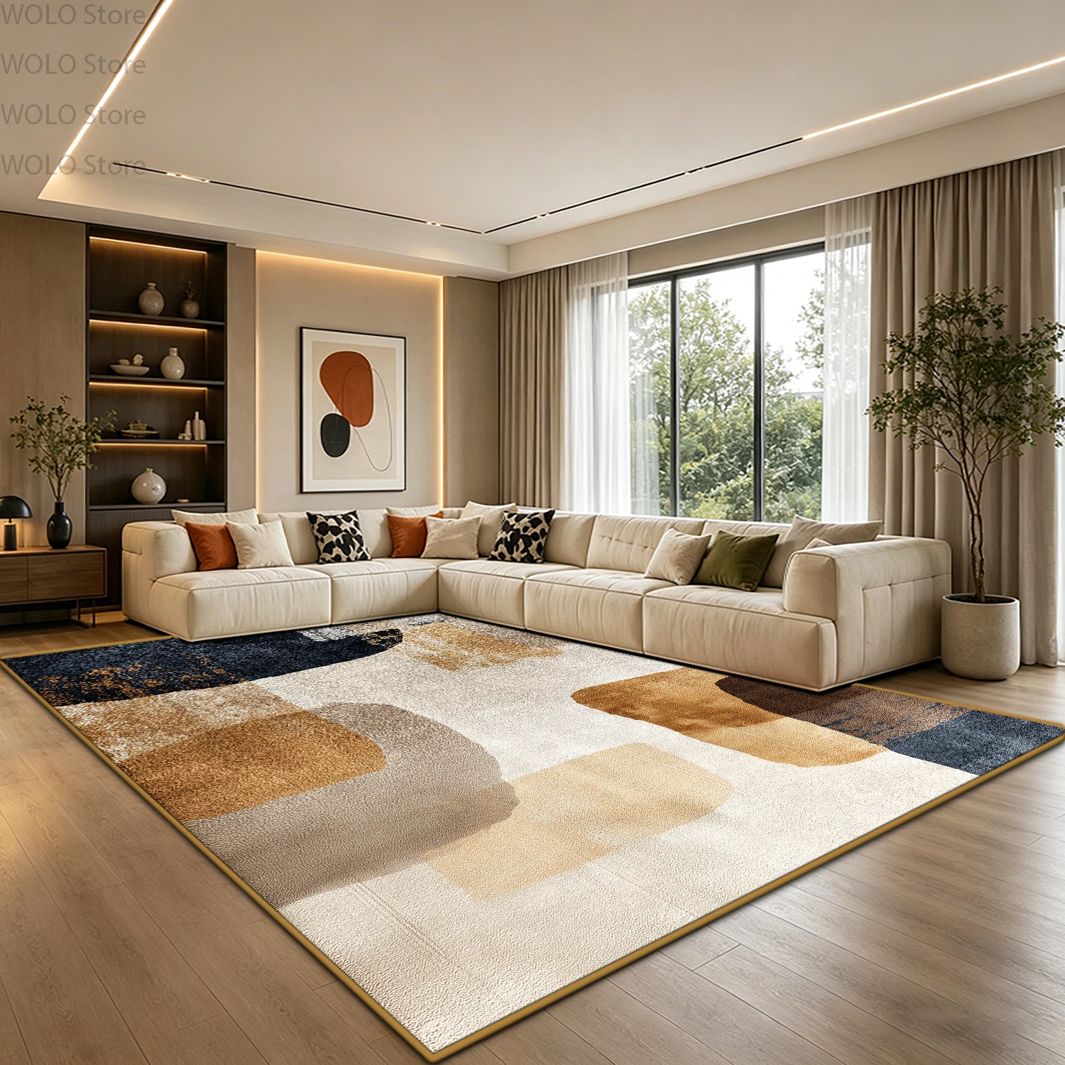 Nordic Abstract Modern Carpet for Living Room Home Decoration Luxury Large Area Rugs Washable Non-slip Bedroom Lounge Floor Mat