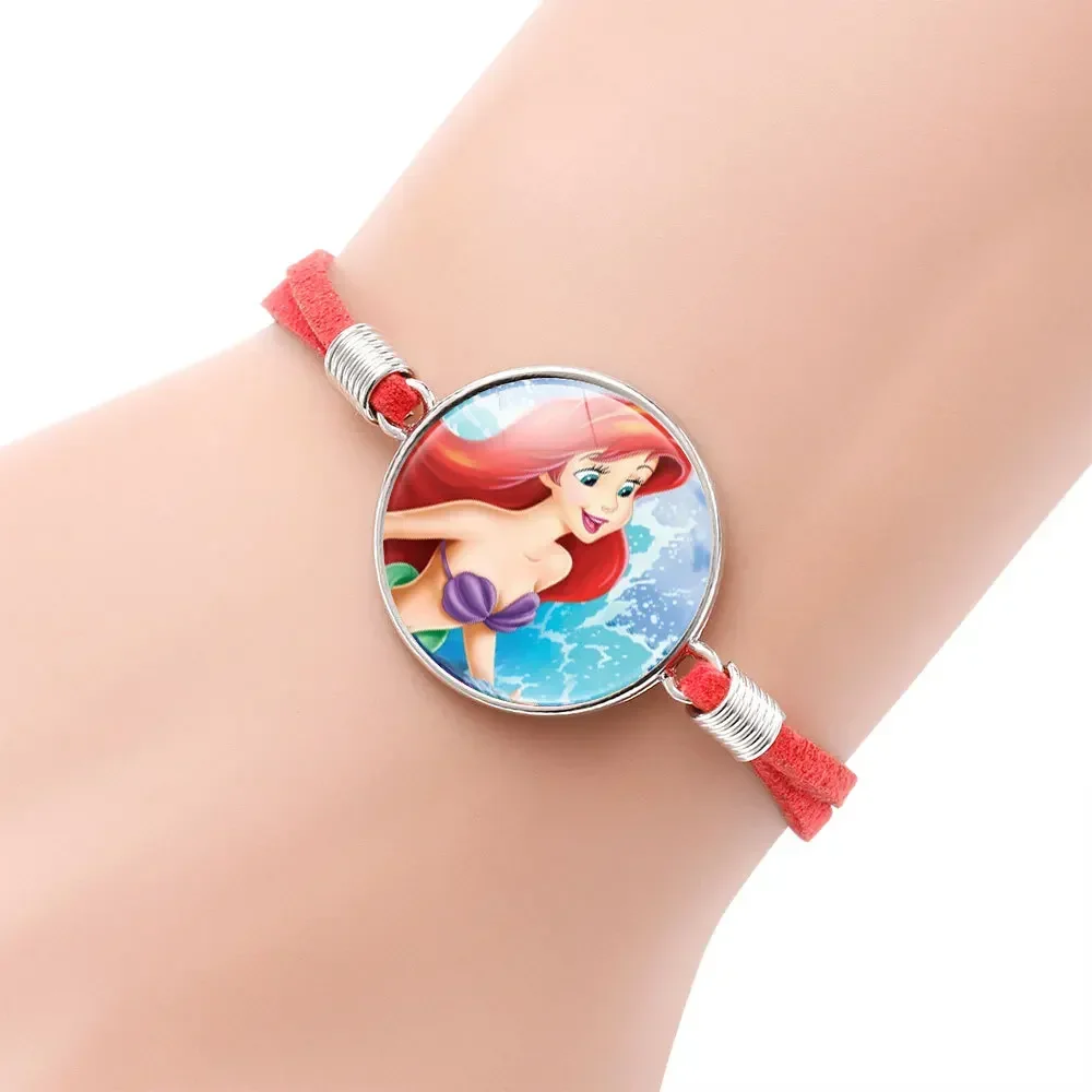 Disney Cartoon Bracelet Girl Elsa Anna Frozen Snow White Cinderella Anime Jewelry Accessories Kawaii Bracelet Kids Birthday Gift