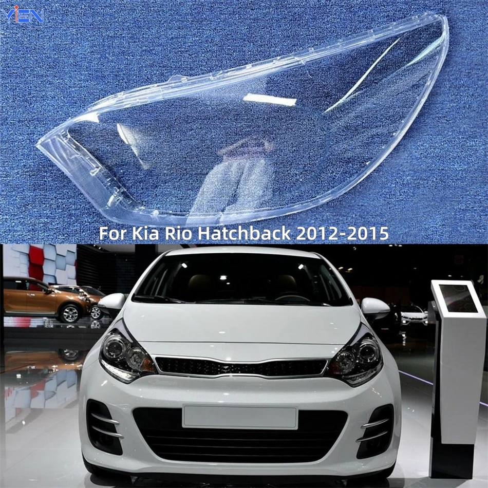For Kia Rio Hatchback 2012 2013 2014 2015 Accessories Car Polycarbonate High Gloss Fully Transparent Headlight Protection Cover