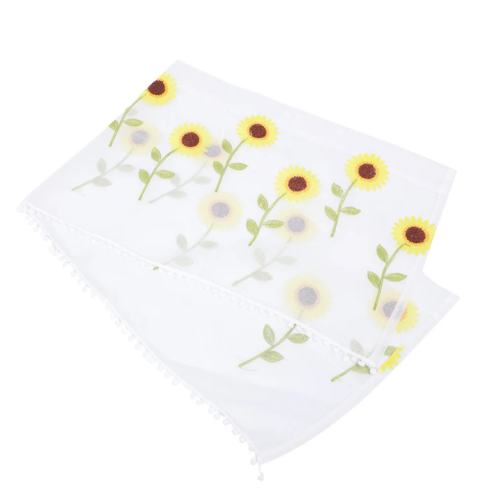 

1Pcs Sunflower Design Short Curtain for Window Home Decor Simple Style Sheer Drape Kitchen Bathroom Living Room Bedroom Cafe