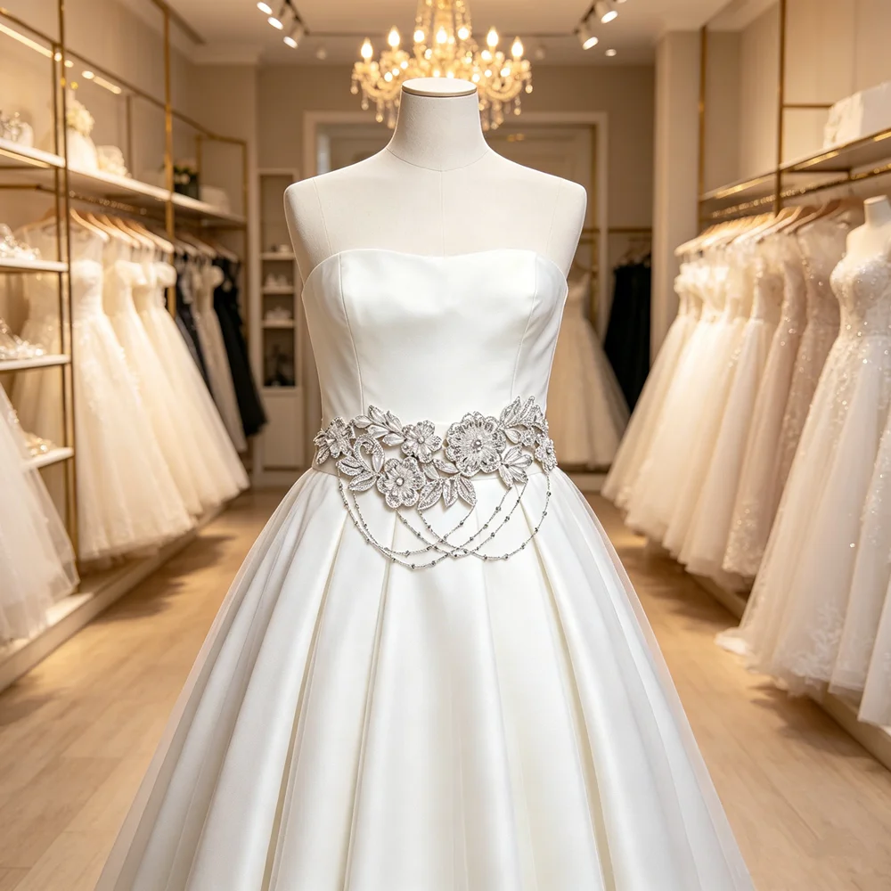 Zilveren kristallen trouwjurkr - Bridal Sash Ribbon recensie en prijs