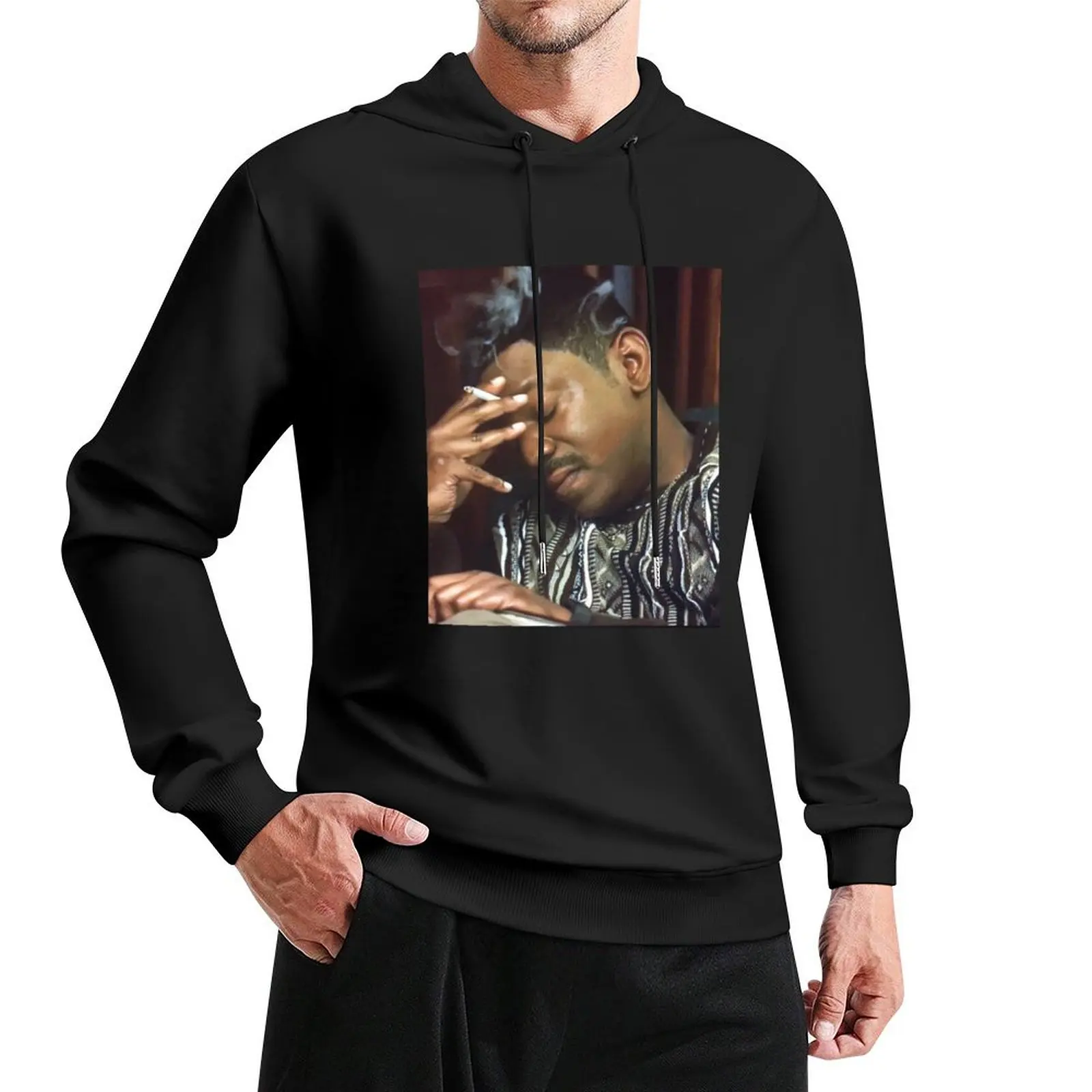 

Mekhi Phifer Meme Smoking Reaction Gif head down eyes closed The Bobby Brown Story Pullover Hoodie hooded shirt oversized hoodie