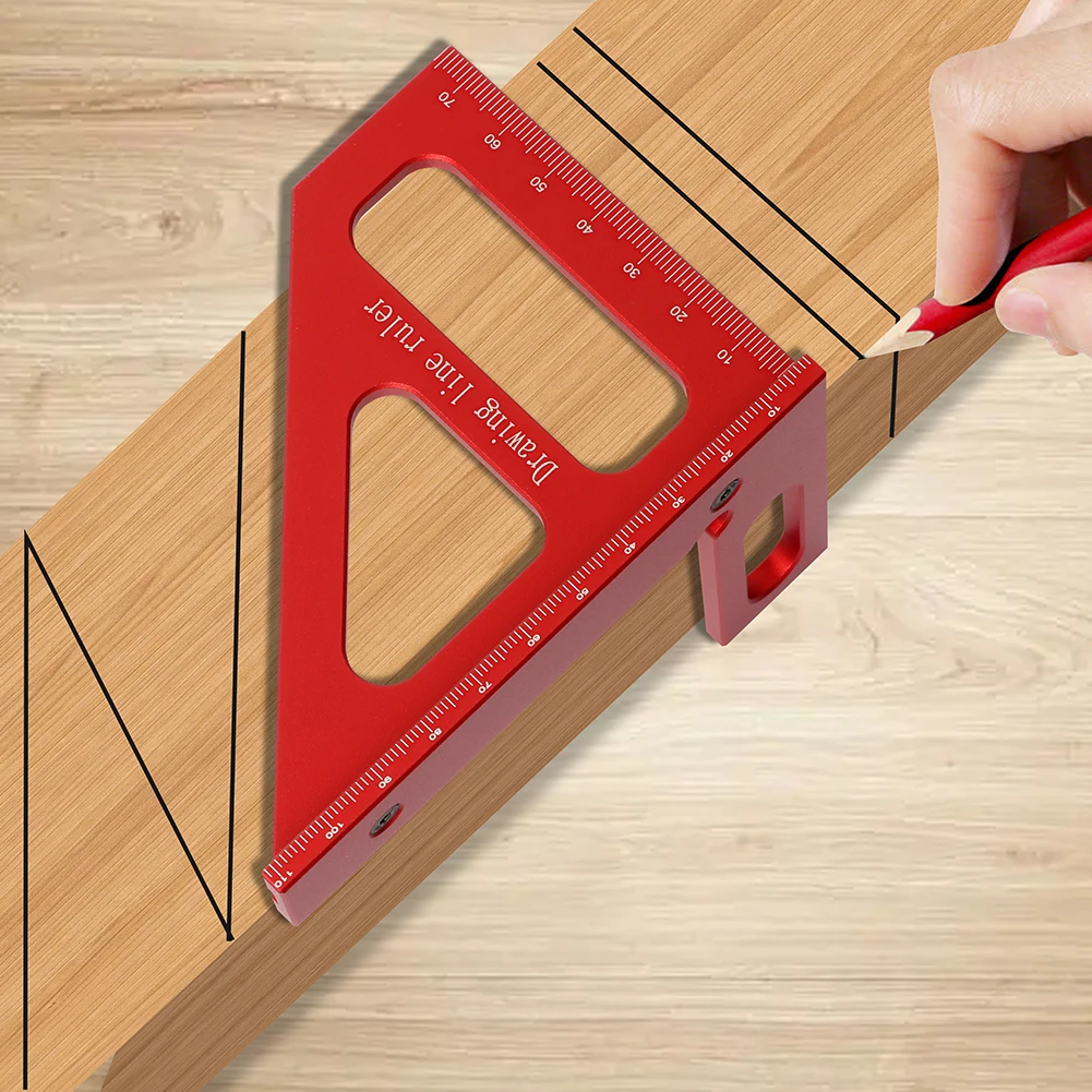 1Pc Woodworking Square Protractor Aluminum Alloy Miter Triangle Ruler High Precision Layout Measuring Tool for Engineer Carpent