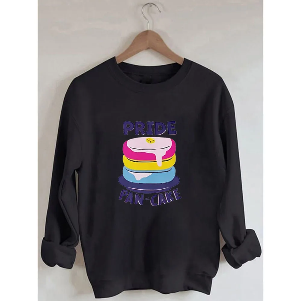 

Rheaclots Women's PRIDE PAN-CAKE Printed Cotton Female Cute Long Sleeves Sweatshirt