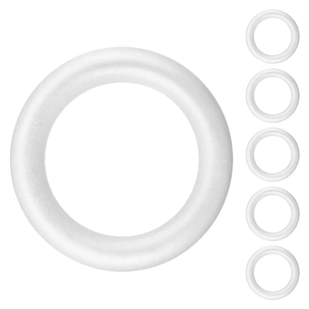 

6Pcs Foam Wreath Rings White Round Foam Circles Durable Floral Forms for Wedding Christmas DIY Craft Decoration