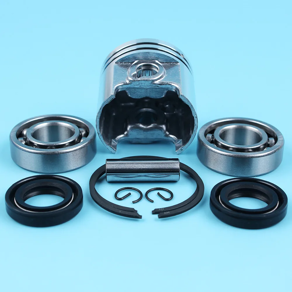 Imagem -06 - Pistão mm Pinos Anéis Circlips Kit Rolamentos Selos de Óleo para Stihl Ms170 017 ms 170 Motosserra Peças Reposição Reposição 37 mm