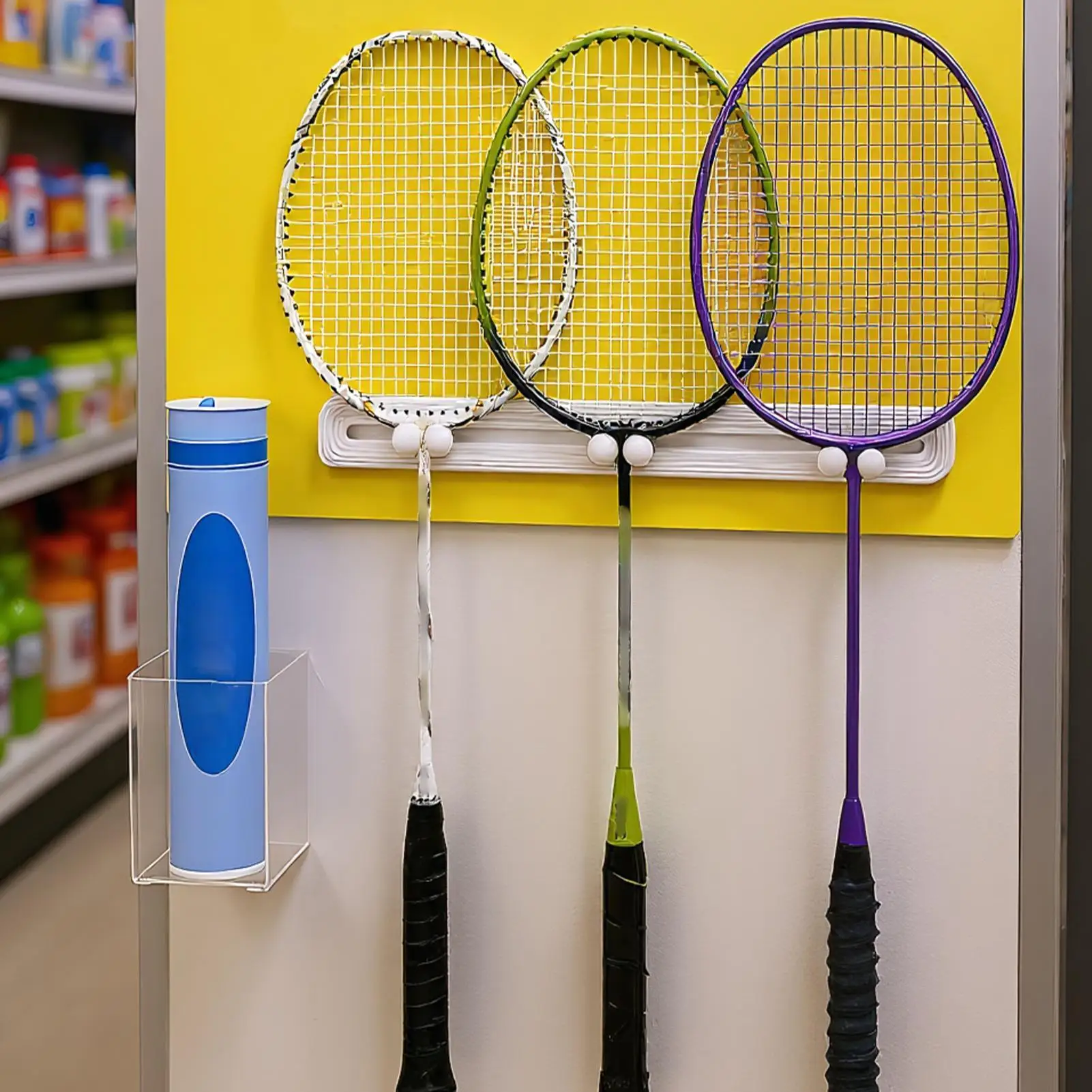 

Tennis Racket Wall Mount Tennis Rackets Display Rack Wall-Mounted Sports Equipment Organizer Sliding Hook For Enthusiasts