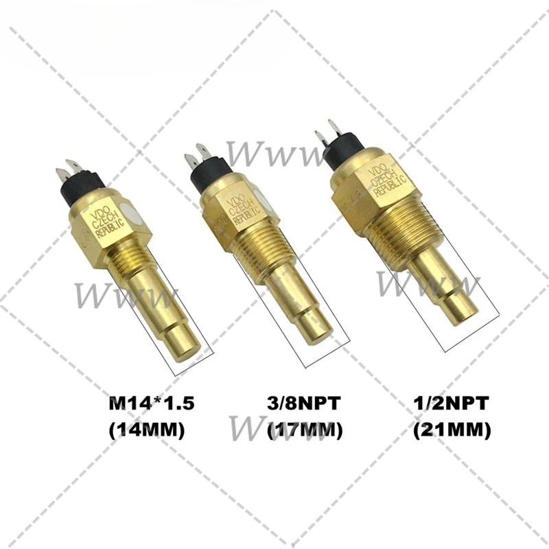 VDO 3/8 NPT 17mm Thread Diesel Engine Oil and Water Temperature Sensor Generator Set Part