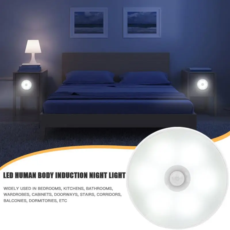 LED Light Motion Sensor Light Night Light USB Rechargeable Night Lamp for Kitchen Cabinet Wardrobe Lamp Staircase Closet Light