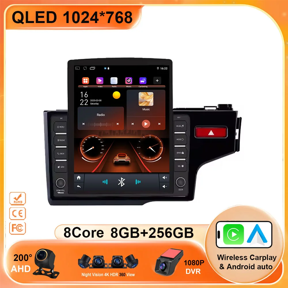 9.7 inch Navigation GPS WiFi for HONDA FIT JAZZ 2014-2017 Car Radio Multimedia Player Android System Carplay 4G BT DSP Stereo