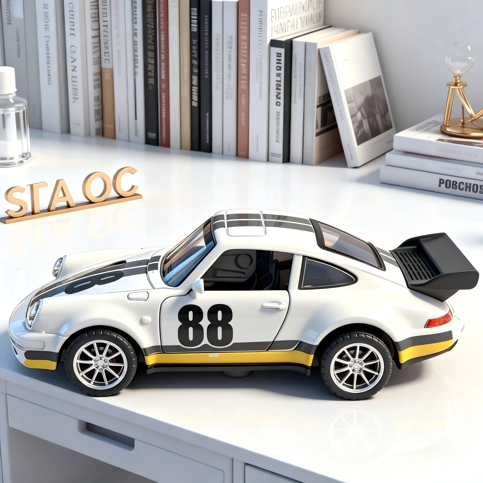 `1:36 Metal Super Sports Sedan Pull-Back Openable Doors, Alloy Diecast Scale Model for Automobile Enthusiast Display` - view 3