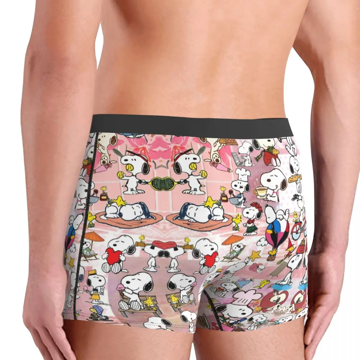 American Snoopy Dog Cute Underwear Breathable Underpants Printing Shorts Briefs For Man 3D Pouch Oversize Boxer Shorts