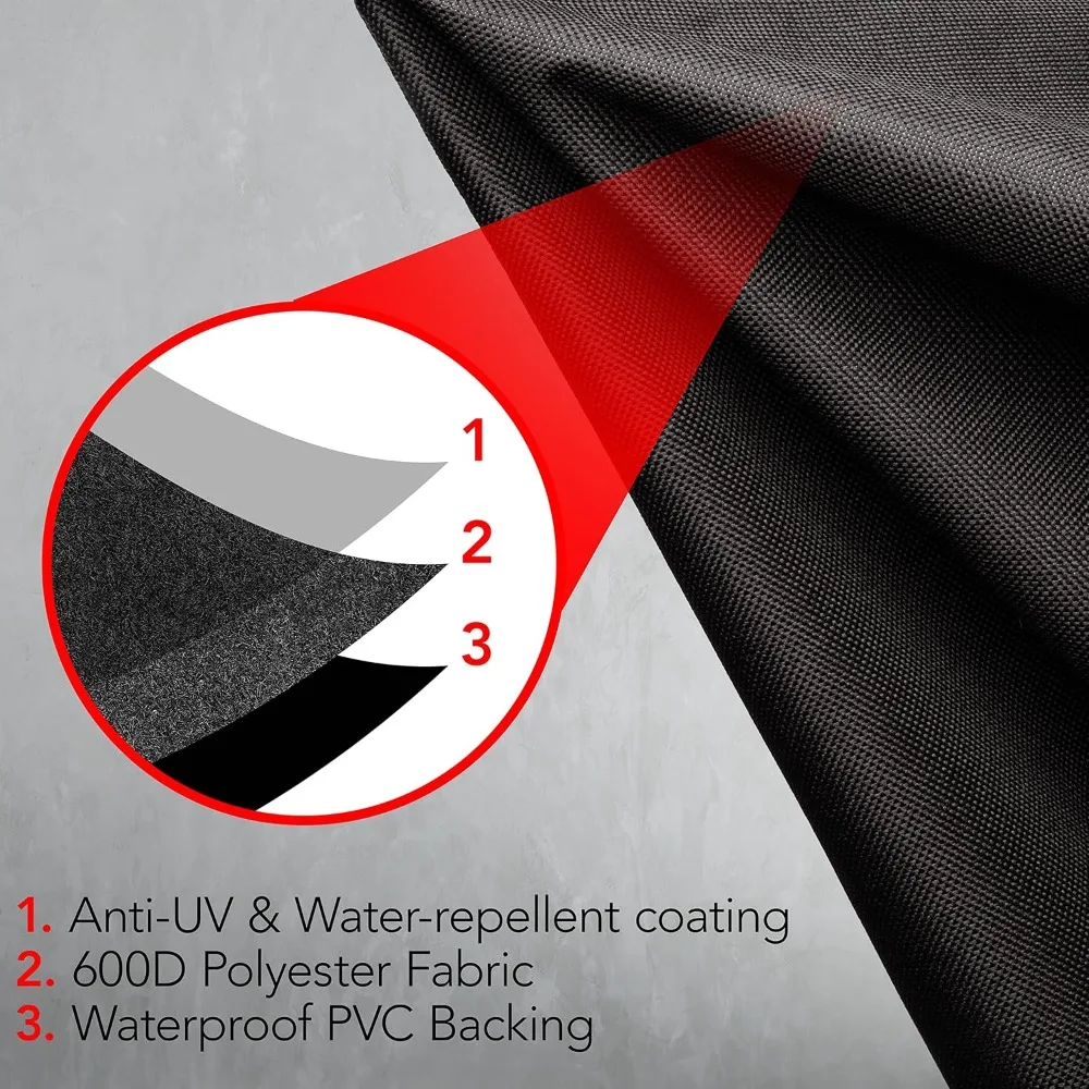 64 Inch Heavy Duty Waterproof BBQ Grill Cover, Weather Resistant with Adjustable Straps