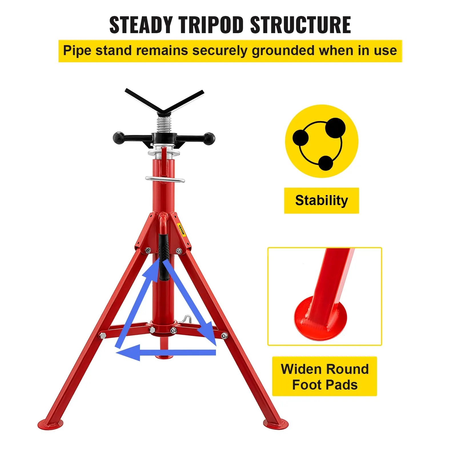 Pipe Jack Stand With V-Head Pipe Stand 1/8\