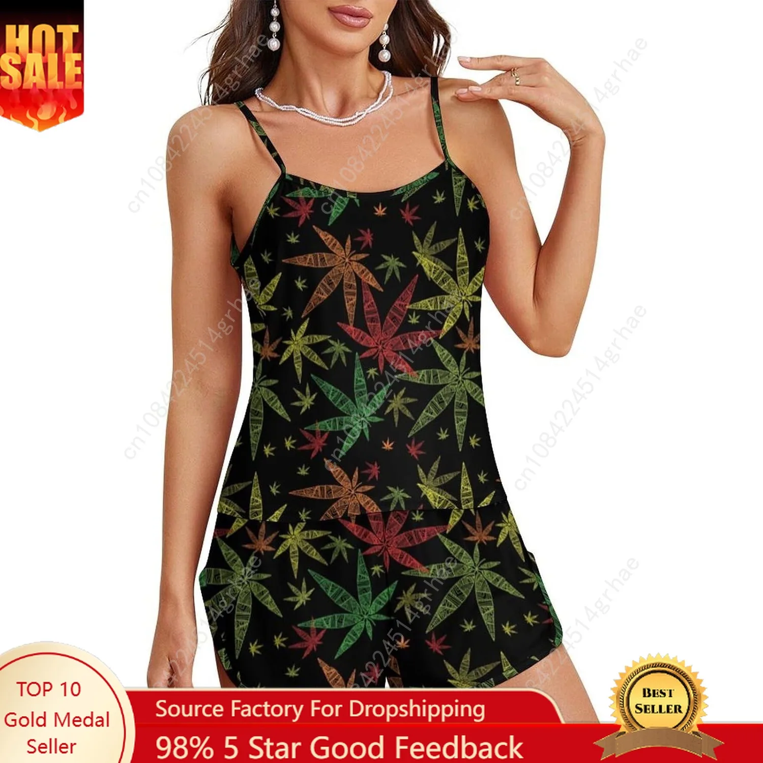

Pajama Set Womans Sexy Cami Top Shorts Sleepwear Sets Satin Two Piece Pajamas Loungewear Set Casual Pj Sets