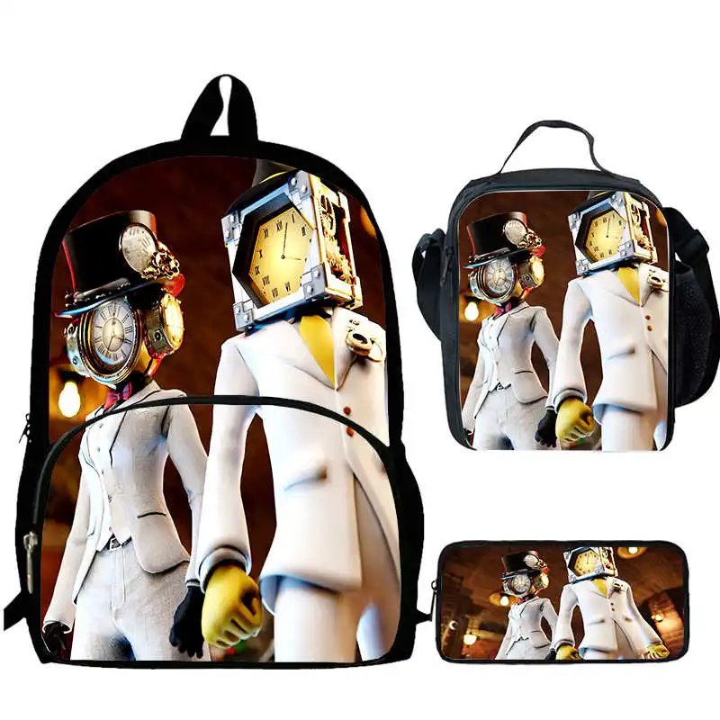 

3pcs Set Skibidi Toillet School Backpack with Lunch Bags Pencil Case CameraMan School Bag TitanTV Man Kids Bags for School