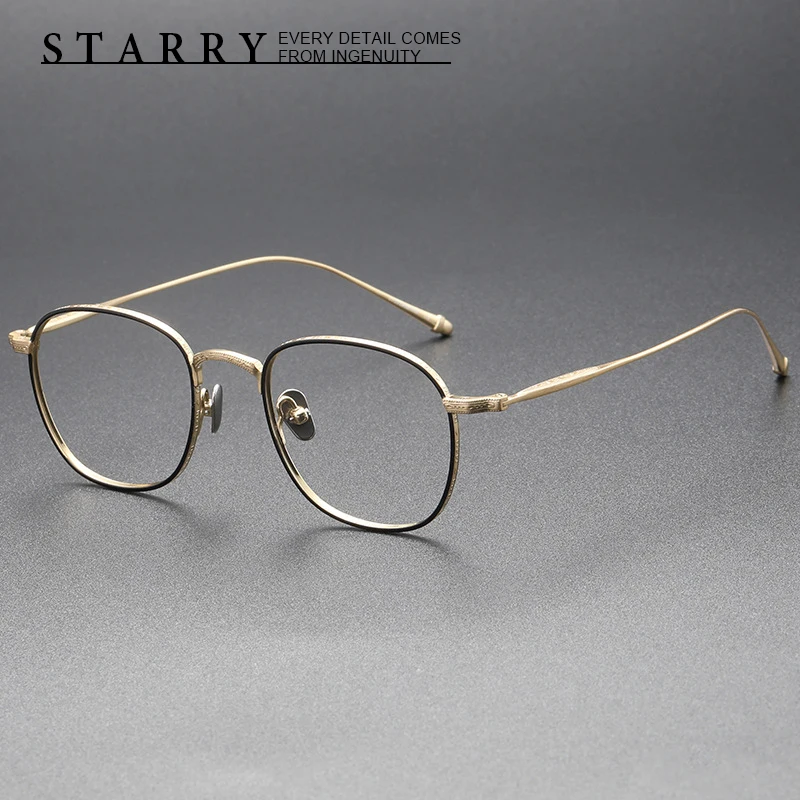 

Очки Квадратные из чистого титана для мужчин и женщин, качественные ретро оптические аксессуары для чтения при близорукости, индивидуальные, M3090