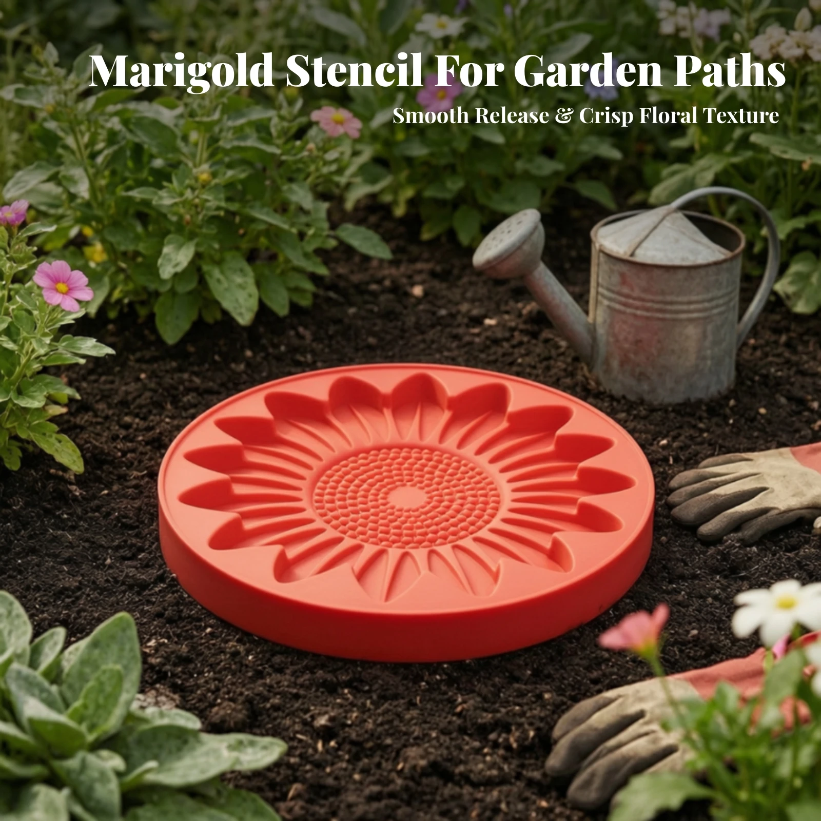 Daisy Stepping Stone Mold Textured Daisy Mold Form Beginner-Friendly Long-Lasting for Creative Weekend Projects