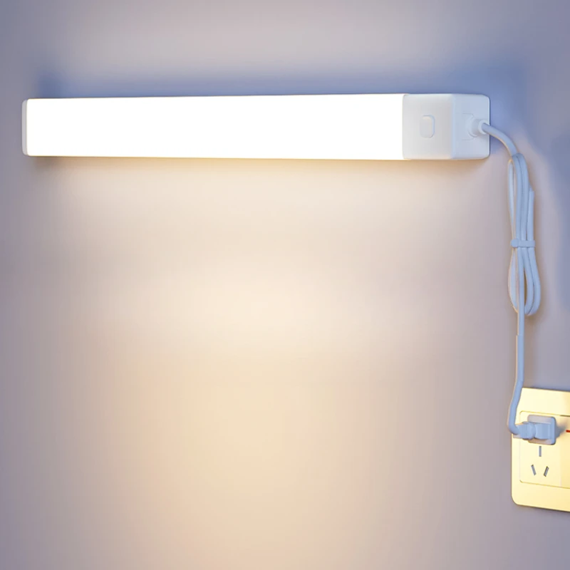 Led strip wiring-free plug-in wall bedroom bedside kitchen bathroom lighting super bright home