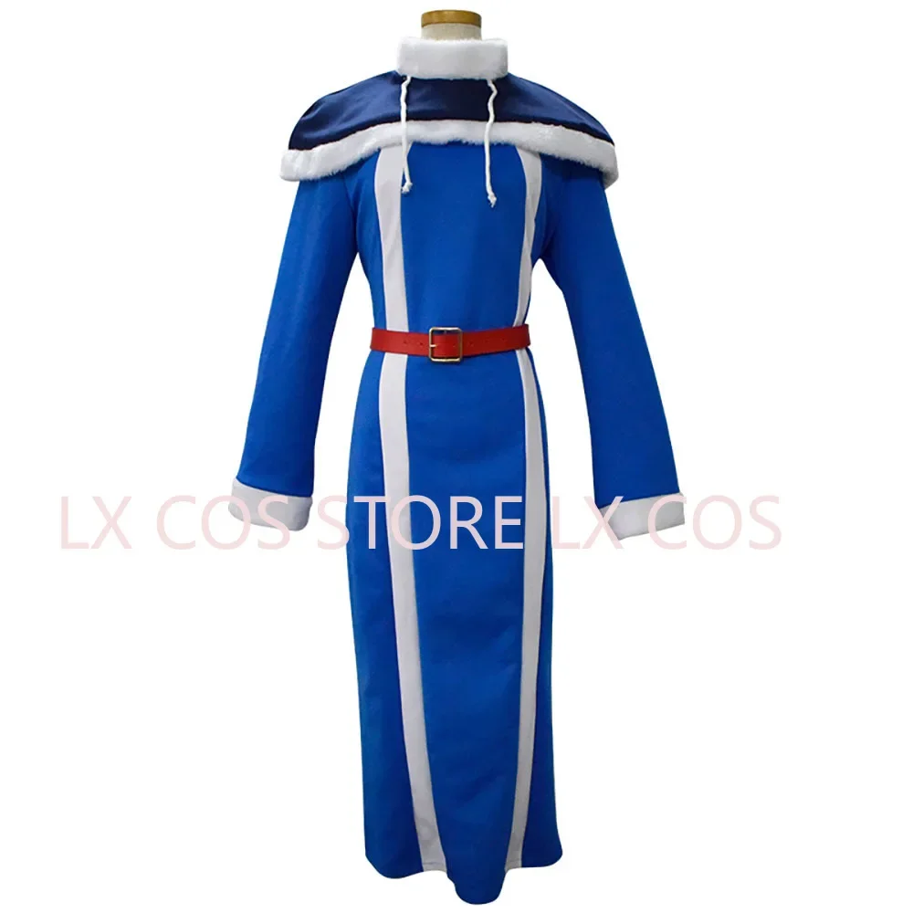 

Anime Cosplay Costumes Juvia Lockser Cosplay Costume Woman Girls Halloween Blue Outfit Dress Hat Full Set YW