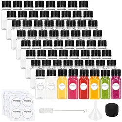 2oz Shot Bottles with Caps,Empty Juice Bottles for Juicing,Reusable Juice Containers for Milk Ginger Shots Drinking Beverages