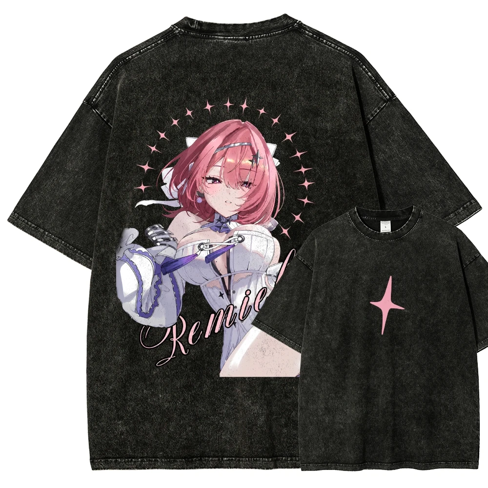 Zenless Zone Zero Print T-shirts for Men Women Fashion Hip Hop Street T Shirt Washed Vintage Loose Washed Vintage Loose Couples