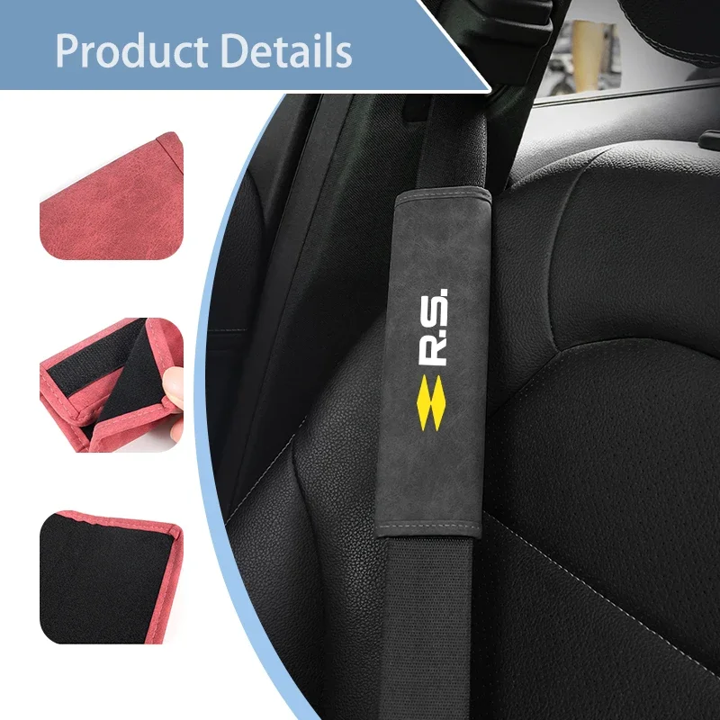 Car Seat Belt Cover Shoulder Cushion Protector Belts Pads For Renaul RS Sport Megane 3 4 2 Clio 5 Line Sandero Scenic Logan