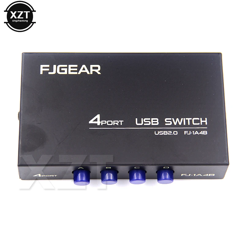 USB2.0 Switch Selector Box 4-port Hub 1A4B Shared Switch Adapter for Computer PC Scanner Printer 4 in 1 out Sharer Manual Switch