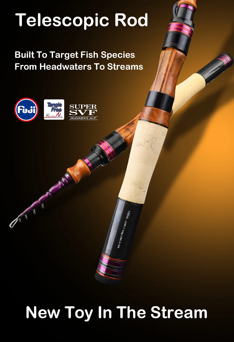 PURELURE NEUE Teleskopstange 1,86 m 2,10 m ML Power BFS 7ft Reisestange Forelle Spinning Casting Solid Tip Carbon Kleiner Köder Barschstange – Detail 13