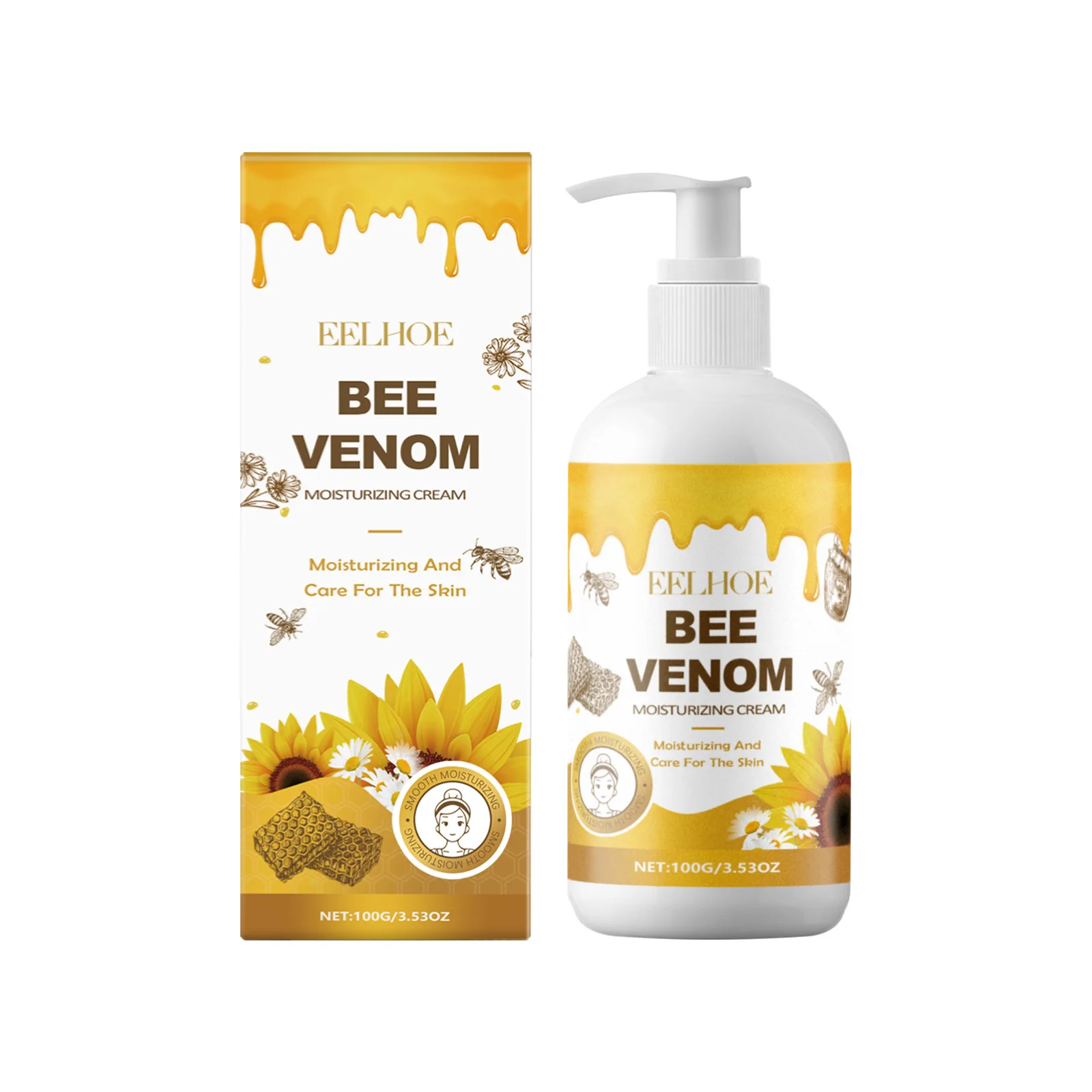 ​ EELHOE Bee Venom كريم للجسم ترطيب عميق ترطيب الجلد رفع مكافحة ترهل السلس سم النحل كريم علاج الجلد 100 جرام
