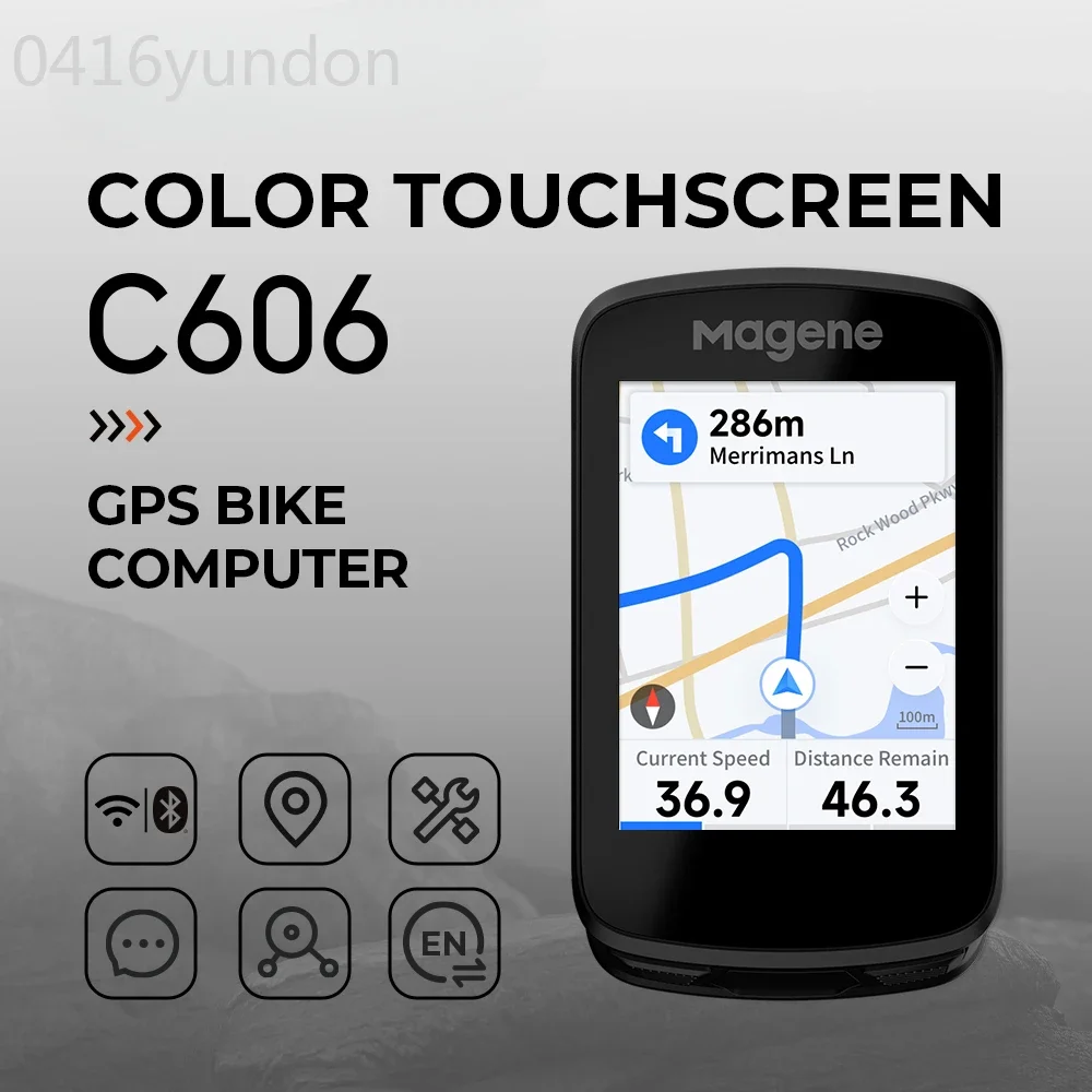 C606 Touchscreen GPS Bikes Computers Navigation WiFi Cycles Speedometer Cycling Digital Stopwatch 2.8 Odometer Bluetooth Ant