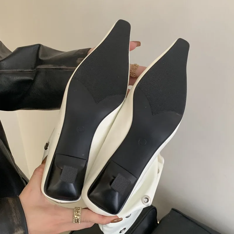 Eilyken Designer Pleated Hollow Out Button Women Ankle Boots Fashion Pointed Toe Thin Low Heels Party Dress Shoes