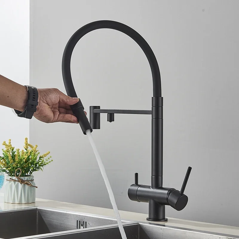 filtered-kitchen-faucets-dual-spout-filter-faucet-mixer-pull-out-spray-360-rotation-water-purification-3-ways-sink-mixer-kitchen