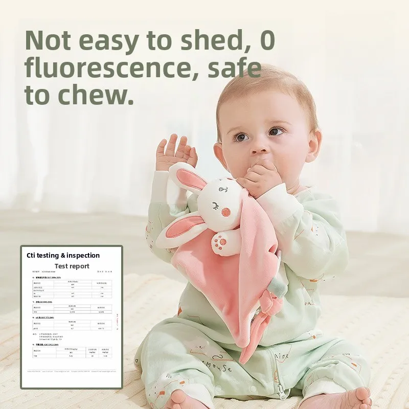아기 수면 진정 치아발육 완구 플러시 인형 담요: 작은 토끼, 돼지와 사슴 완벽한 아기 선물