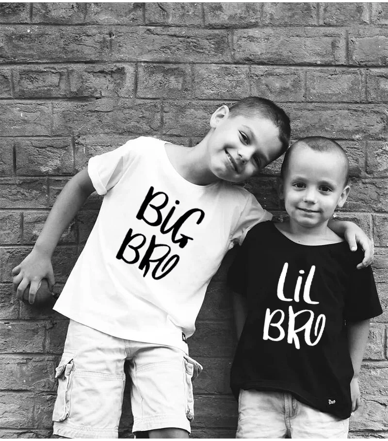 Children\'s Clothing Lil Bro Big Bro And Lil Sis Big Sis Children T Shirt Fashion Cotton Boys Girls T Shirt Clothes Child boy