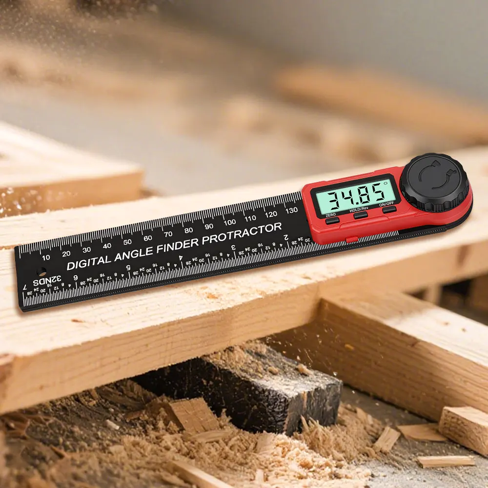 Digital Angle Finder Protractor Woodworking Measuring Tool Electronic Angle Ruler 200mm 0‑360° 0.05° High Precision
