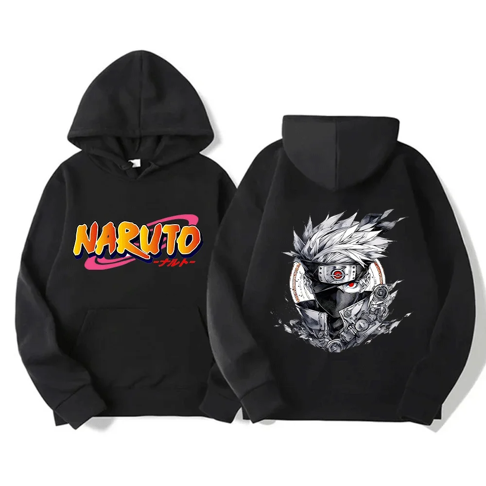 Elegantes sudaderas con capucha para padres e hijos de inspiración en Naruto, diseño único con elementos futuristas, perfectas para amantes del anime