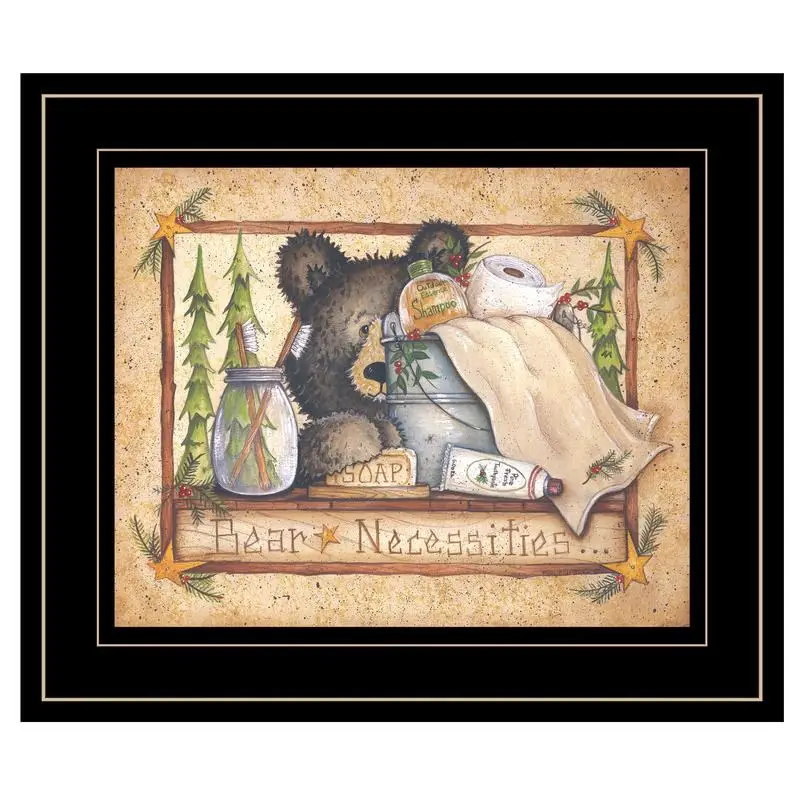 

Принт в рамке Bear Necessities — готовый к повестке в черной рамке