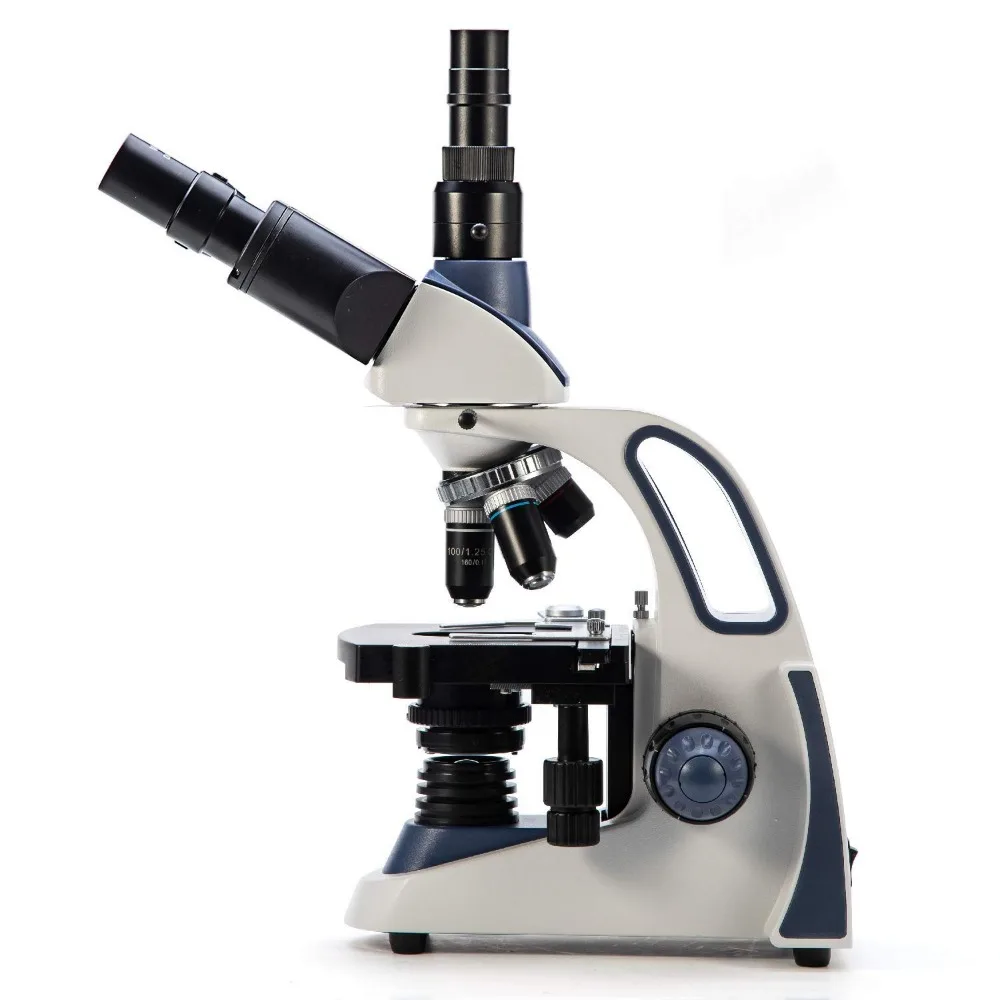 SW380T 40X-2500X Magnification, Siedentopf Head, Research-Grade Trinocular Microscope Compound Lab with Wide-Field