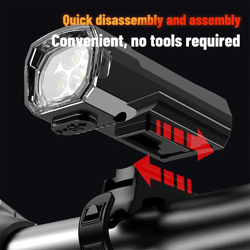 ضوء دراجة بالطاقة الشمسية TYPE-C مصباح يدوي قابل لإعادة الشحن لركوب الدراجات 3 أوضاع إضاءة أمامي مقاوم للماء ملحقات ركوب الدراجات الليلية #4