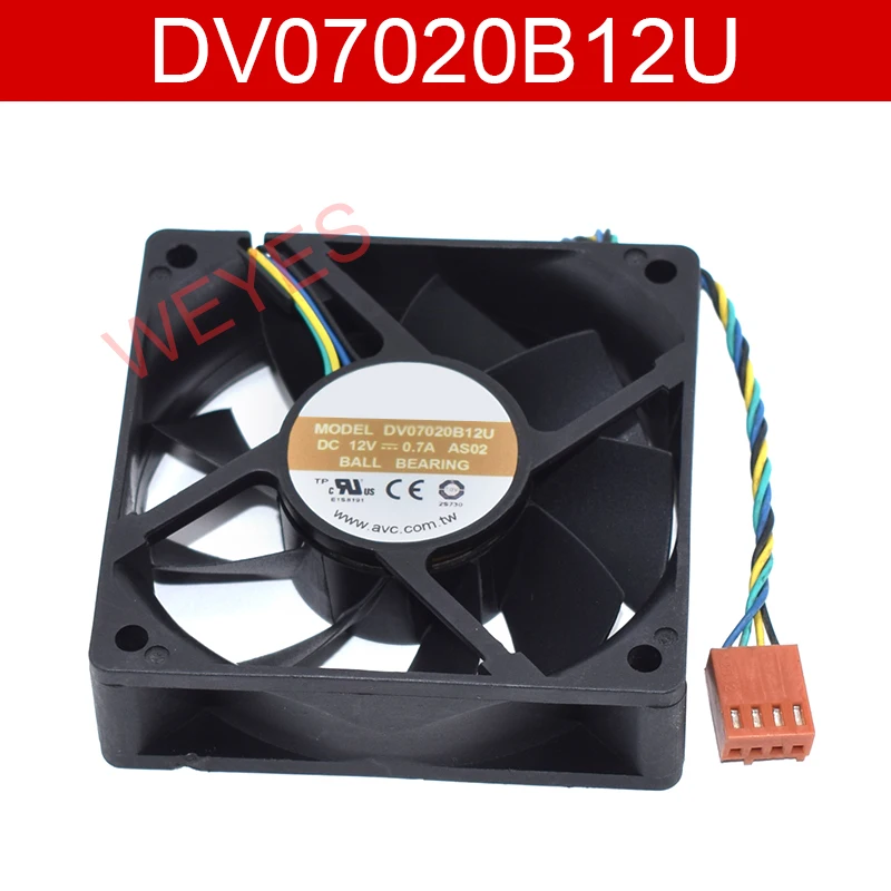 Original AS02 DV07020B12U 12V 0.7A 7CM Breeze volume PWM temperature control double ball fan