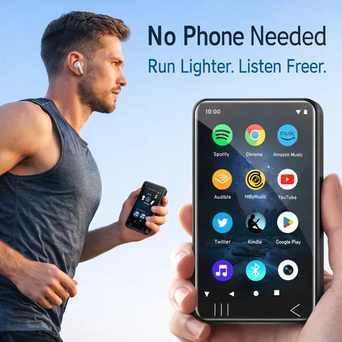 Android 13 MP3 Player with Bluetooth, Wifi, 144GB(16+128GB), Spotify, Tidal, 4.0-inch Touchscreen, Flac Player, HIFI WALKER G7