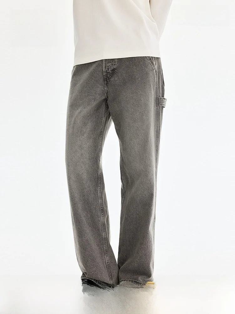 

H&M Men's Loose Fit Workwear Jeans mid Waist Casual Cotton Zipper Closure Spring 2026 New Arrival Summer Collection