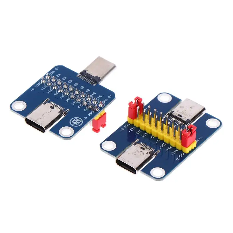 USB3.1 Type C Male To Female Test PCB Board Adapter With 2.54mm Pin Socket For Data Wire Signal Transfer Detection Testing Suppl