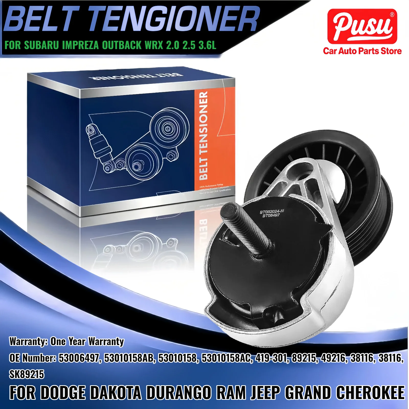 

Belt Tensioner Assy w/ Pulley for Dodge Dakota Durango Ram 1500 2500 3500 Jeep 53006497 53010158AB 53010158 53010158AC