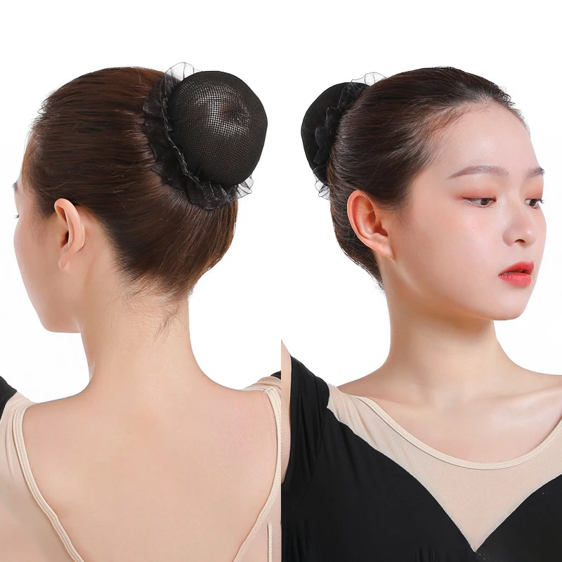 Bun Cover Snood Women Hair Net Ballet Dance Skating Crochet Rhinestone Styling Headwear Accessories For Ballet And Skating