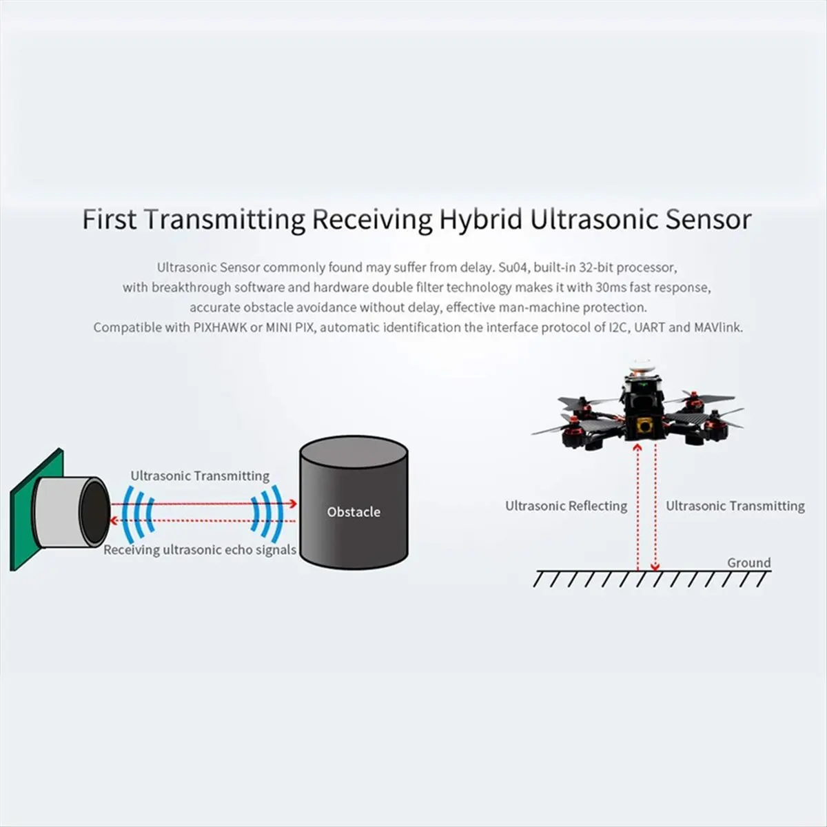 ■★New Arrival Fashion  SUI04 Ultrasonic Sensor Obstacle Avoidance Module for Radiolink PIX RC Multi-Copter Accessories